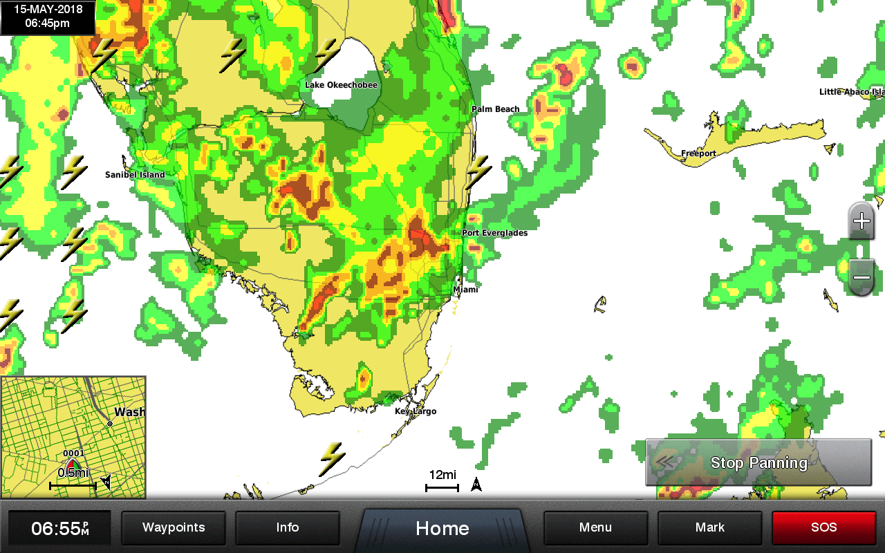 Garmin radar clouds and lightning